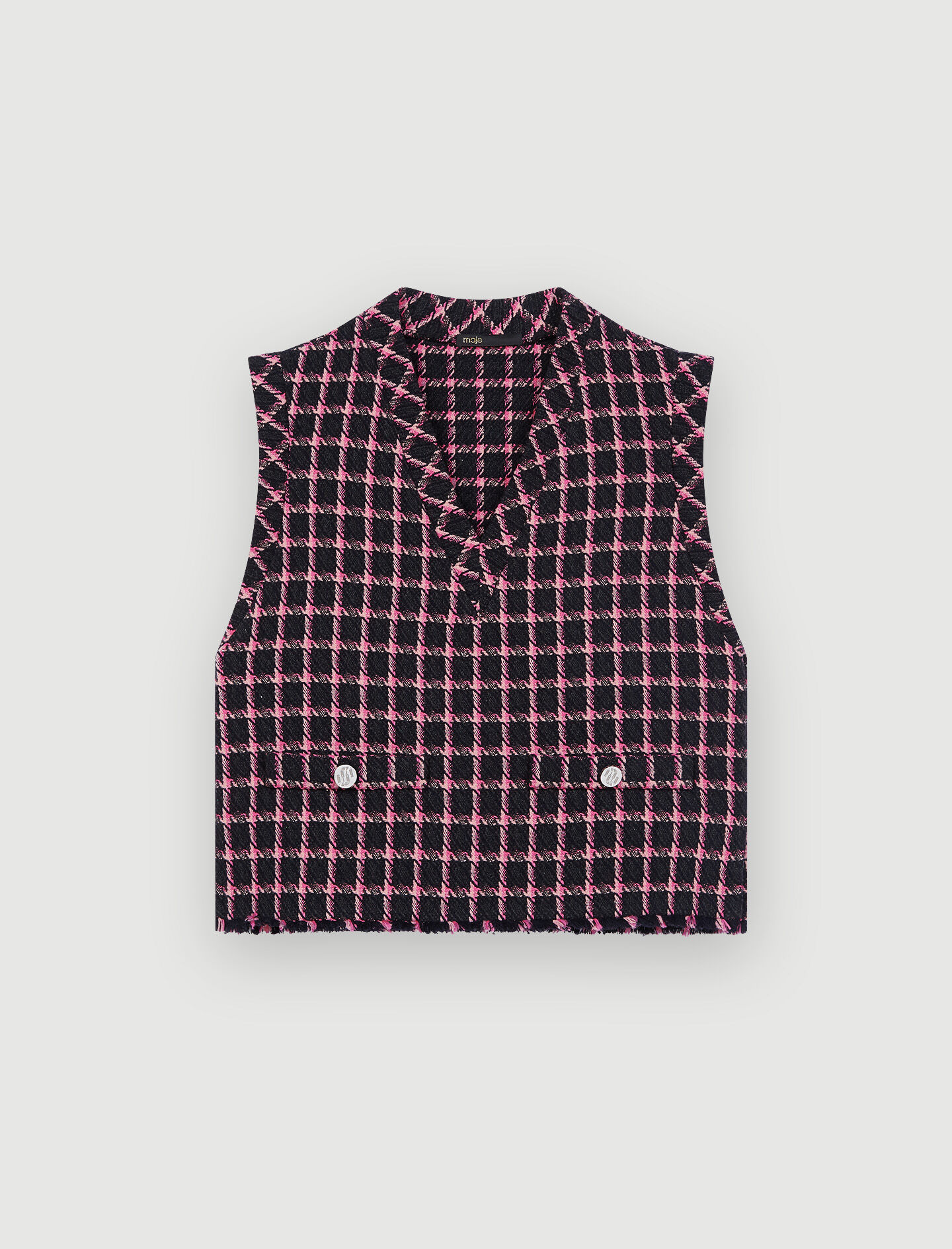 Vestă fuchsia în carouri