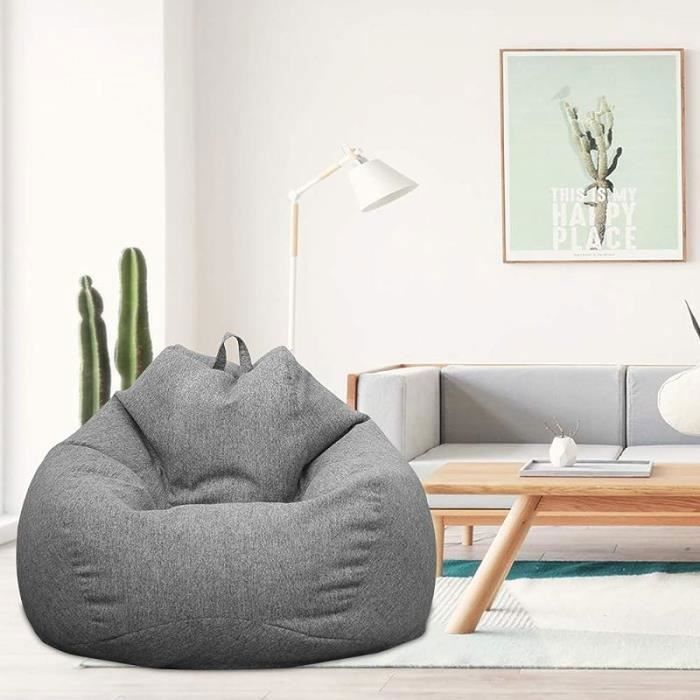 Capa para puff - ULISEM - 100x120 cm - Cinza - Tecido macio - Confortável - Para crianças e adultos - Suporte ideal