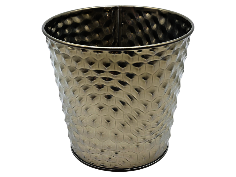 Osłonka na doniczkę metalowa 14 cm srebrna