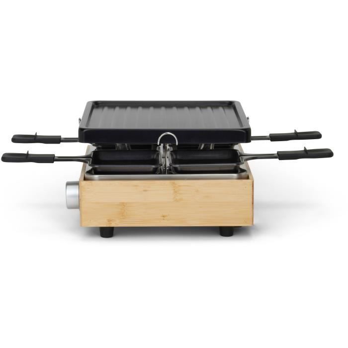 Parrilla raclette para 4 personas - LIVOO - DOC311 - 800W - 4 personas - Placa antiadherente extraíble - Termostato ajustable
