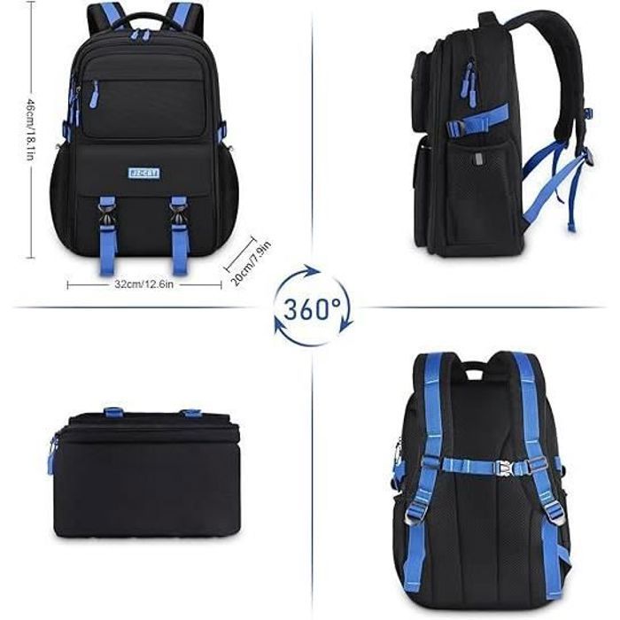 Mochila - FINDPITAYA - Azul - 46x32x17cm - Nylon resistente - Para niños y adolescentes