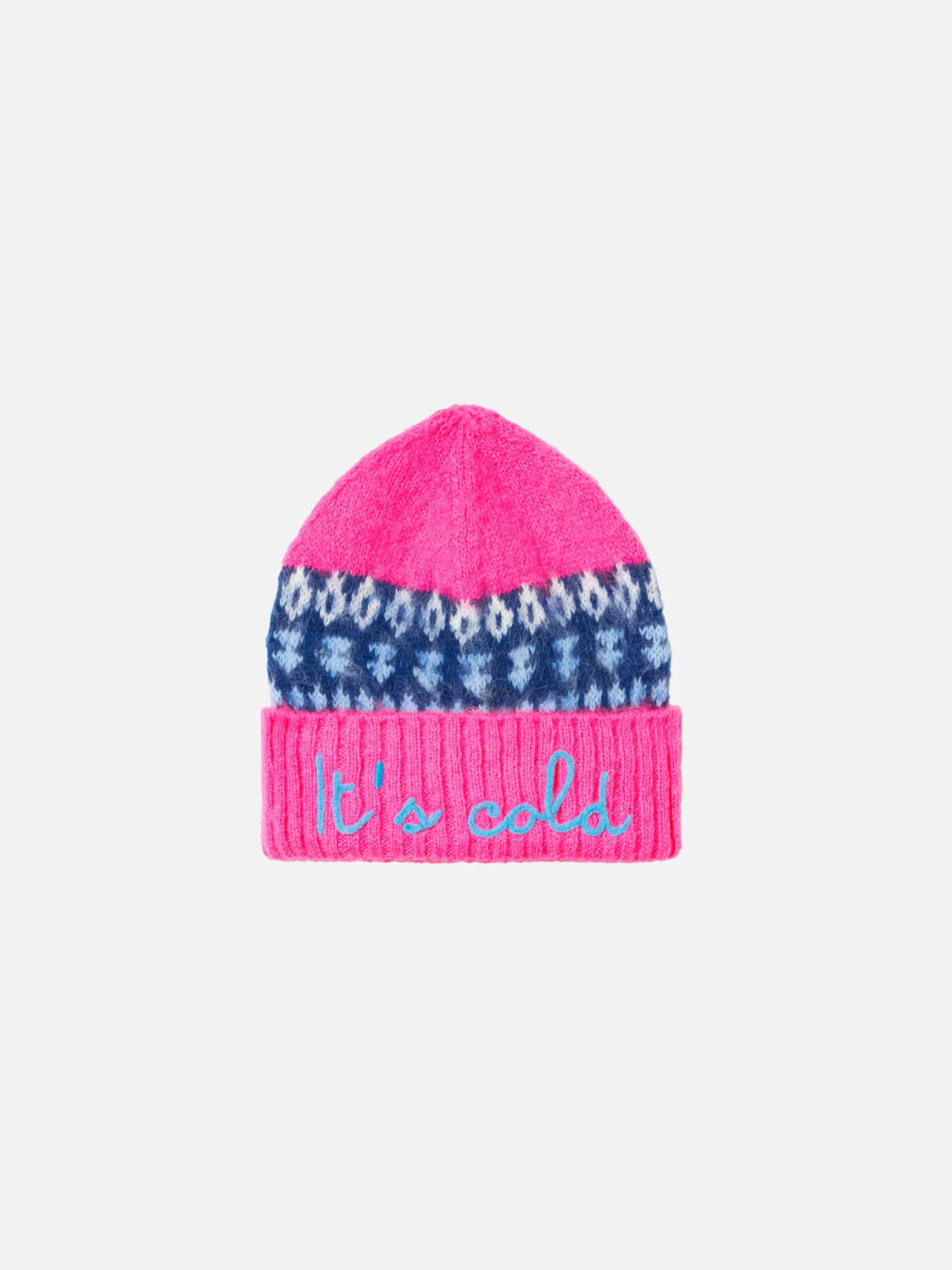 Zachte dameshoed met Scandinavische jacquardprint