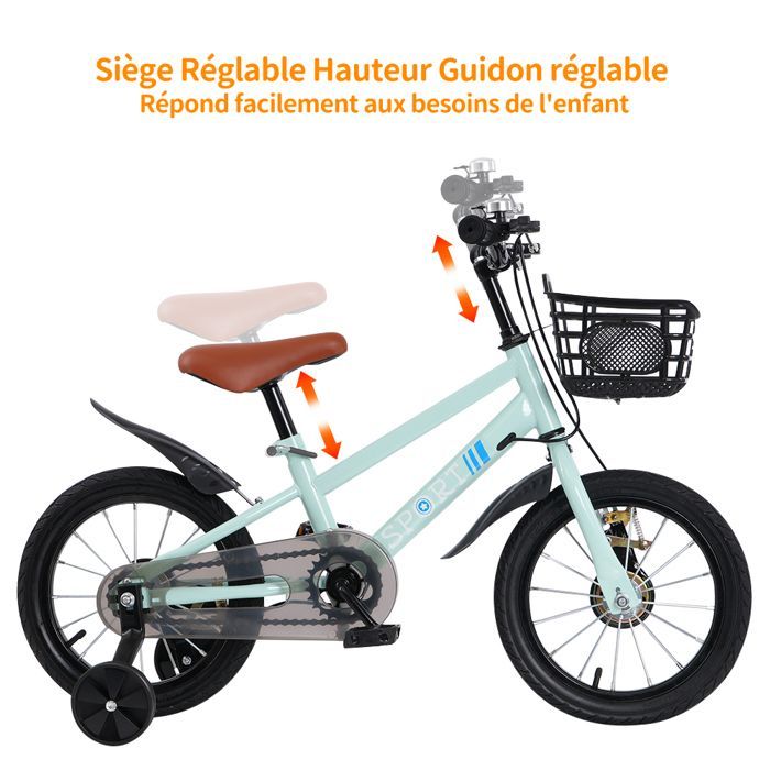 MIPAN. Bicicleta infantil de 16 pulgadas - Bicicleta para niños de 3 años - Bicicleta de montaña infantil - Bicicleta para bebés - Regalo para niños - Verde