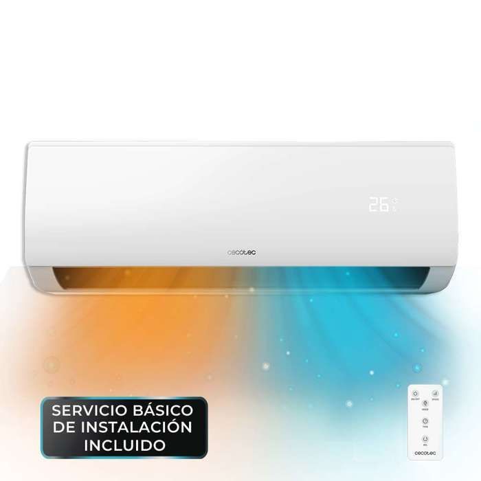 Aire acondicionado split Cecotec AirClima 18000 Smartfresh, 18000 BTU, motor de CC, bomba de calor, control remoto, pantalla LED.