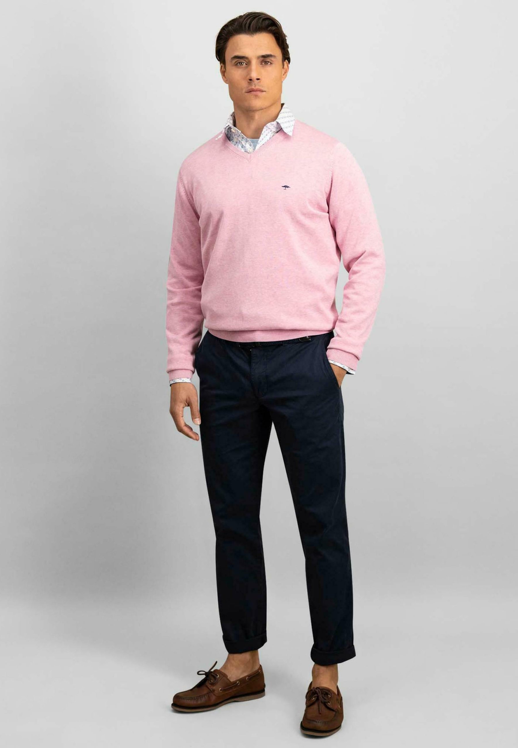 Fynch-Hatton V-Ausschnitt - Pullover - Pfingstrose