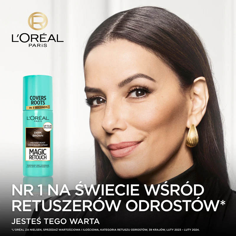 L'Oréal Paris Magic Retouch spray voor het direct bijwerken van uitgroei.