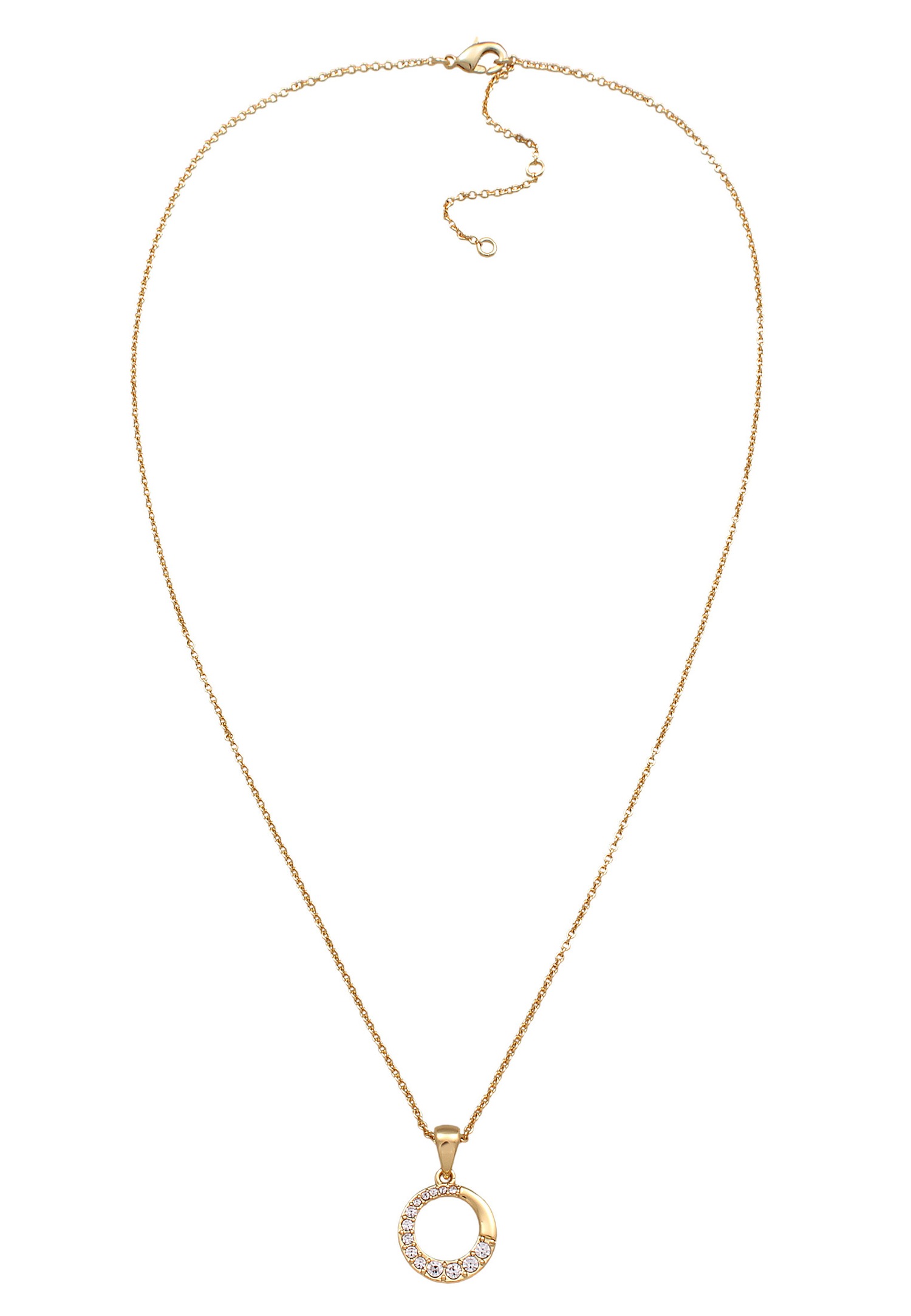 Elli Femmes Cercle Pendentif Rond Géo Couleur Or avec Cristaux