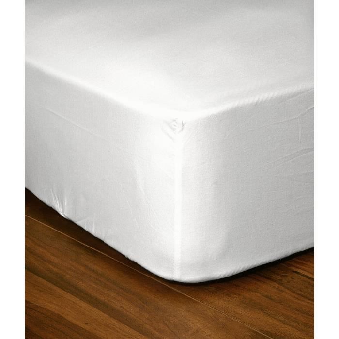 Set di 2 lenzuola con angoli, 100% cotone, HOME LINGE PASSION - bianco - 140x190 + 25 cm