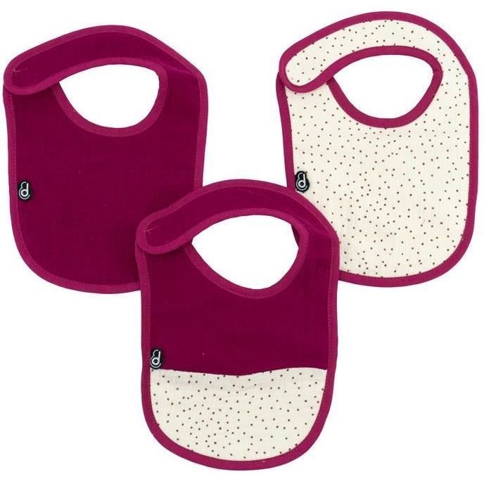 Conjunto de 3 baberos - DOMIVA - 0-6 meses - Gasa de algodón - Granadina