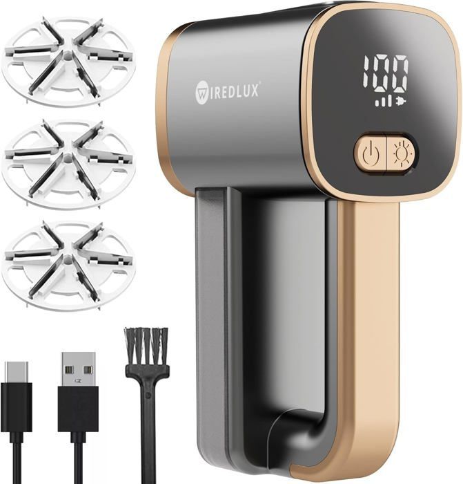 Rasoir Anti-Bouloche Électrique - YUMI MAZAO - Rechargeable - Lumière LED - 3 Vitesses - USB