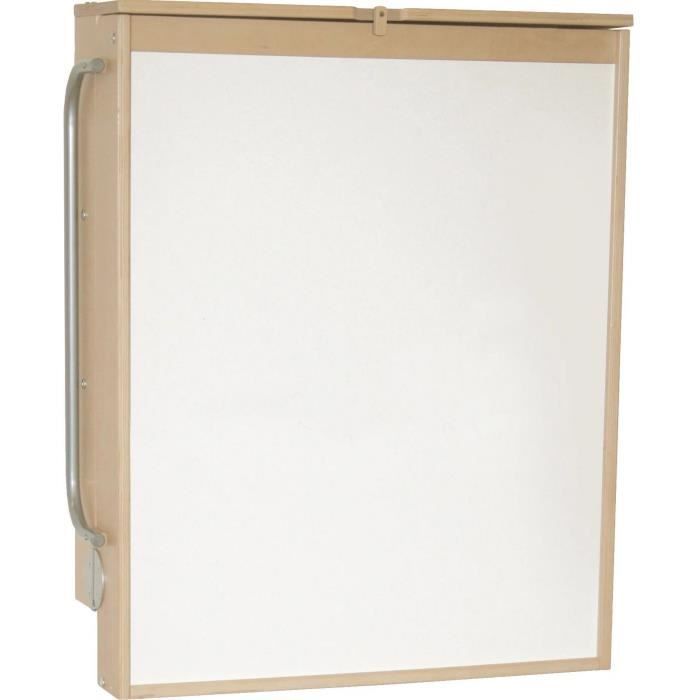 Cambiador plegable de pared ROBA DSCHUNGELBABY - Colchón a rayas multicolor incluido - 2 estantes integrados - Madera natural