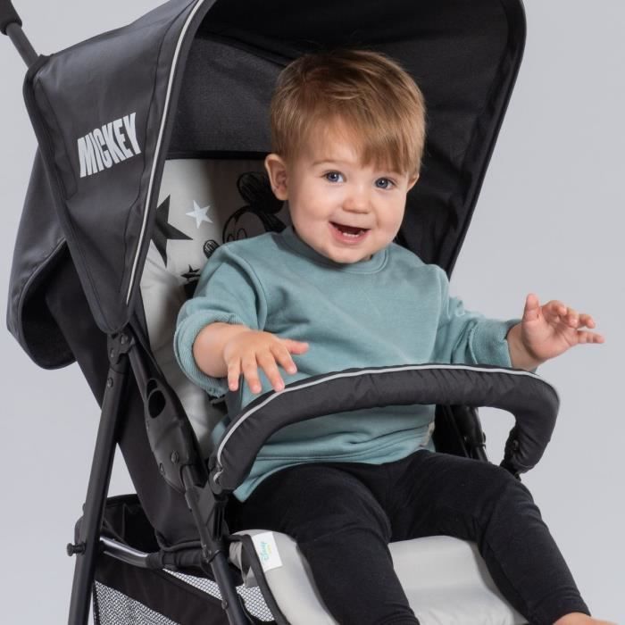 HAUCK - Passeggino - SPORT - Pieghevole e reclinabile - Cappottina parasole - 4 ruote - Topolino e stelle