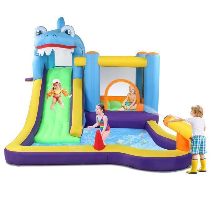 Aire de Jeux Gonflable -LALAHO-Château avec Souffleur Piscine,Toboggan,pour Enfants 3-10 Ans Charge 135 KG ,380 x 260 x 240 cm