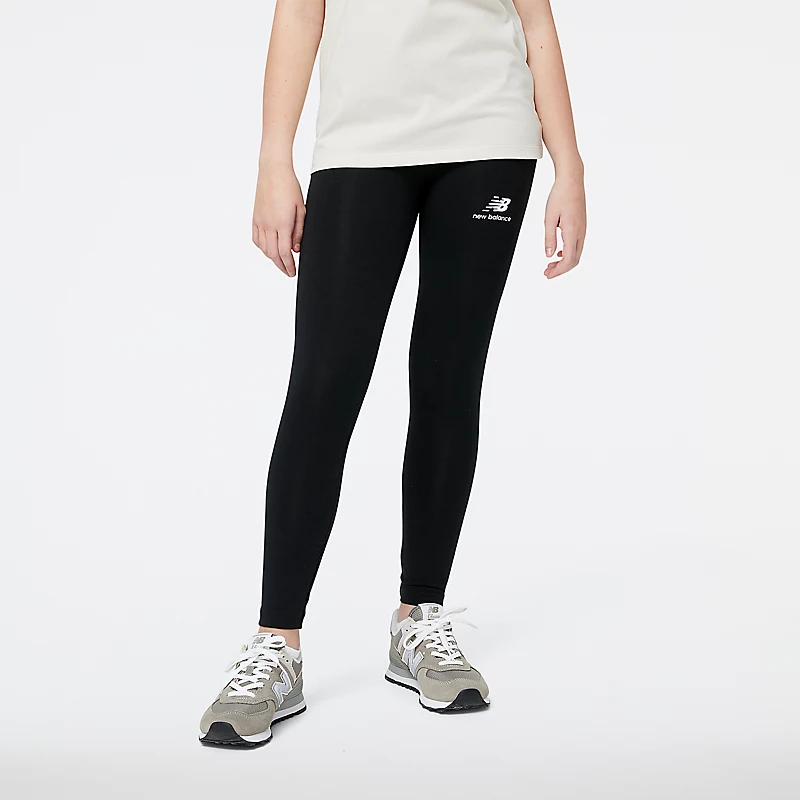 Stacked Essentials Kids katoenen legging met logo - ZWART