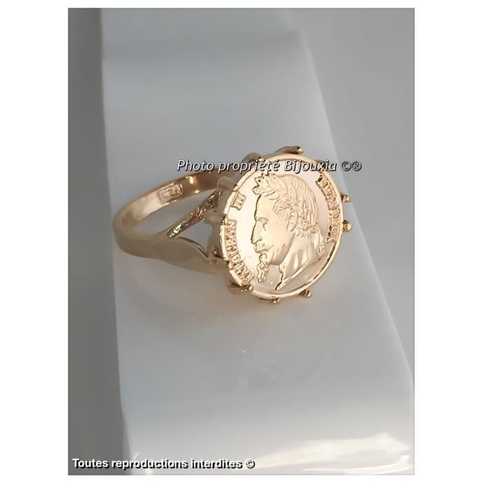 Anillo con moneda Luis de Oro, chapado en oro de 3 micras, con sello de autenticidad - Bijouxia - Anillo - Chapado en oro - Acabado en oro - Unisex