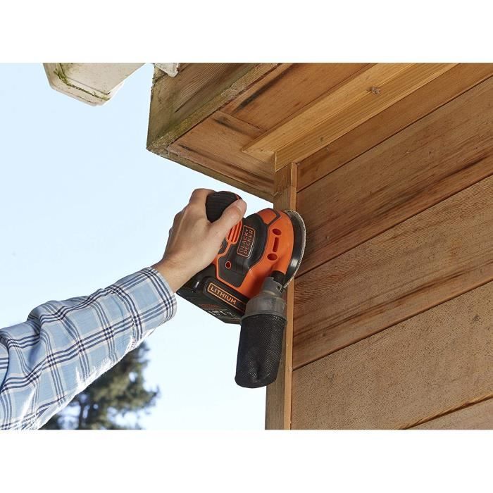 Ponceuse excentrique sans fil - BLACK+DECKER - BDCROS18N-XJ - 18V - 125mm - avec 3 abrasifs - sans batterie