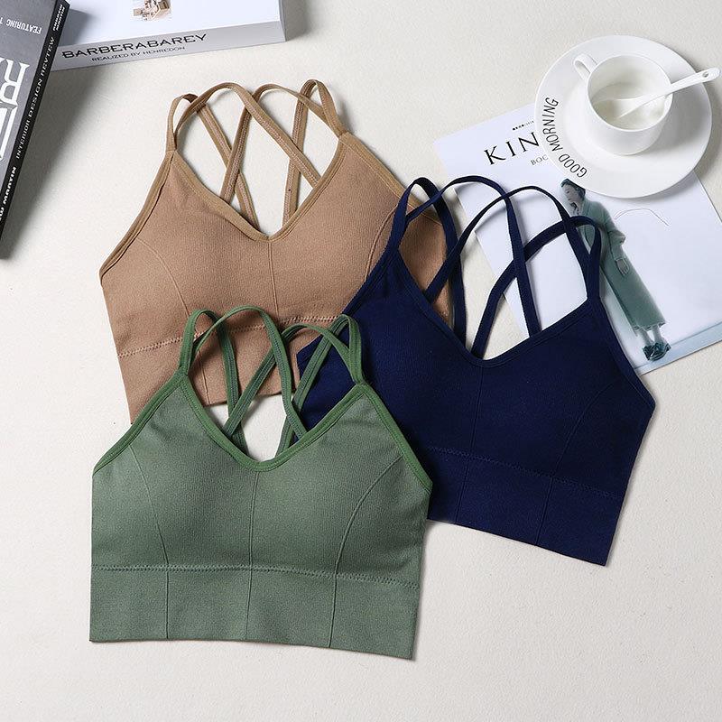 Reggiseno sportivo traspirante, anti-sudore, top fitness, reggiseno yoga senza cuciture, crop top antiurto, reggiseno sportivo push-up da donna, top per allenamento in palestra