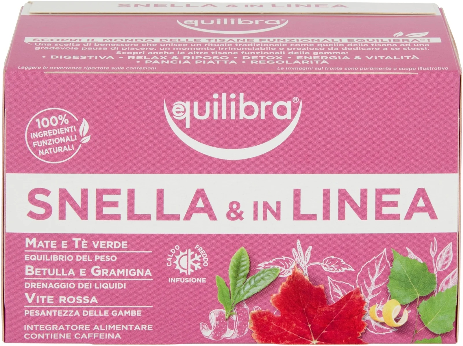 EQUILIBRA taimetee Equilibra Slim and Fit 15 filtrit Roheline tee Kase- ja punase viinamarja tee