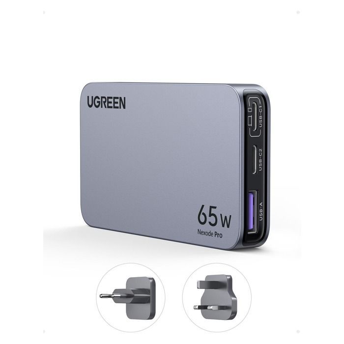 Carregador USB-C - UGREEN - Nexode Pro - 65W - 3 Portas - Adaptador Internacional