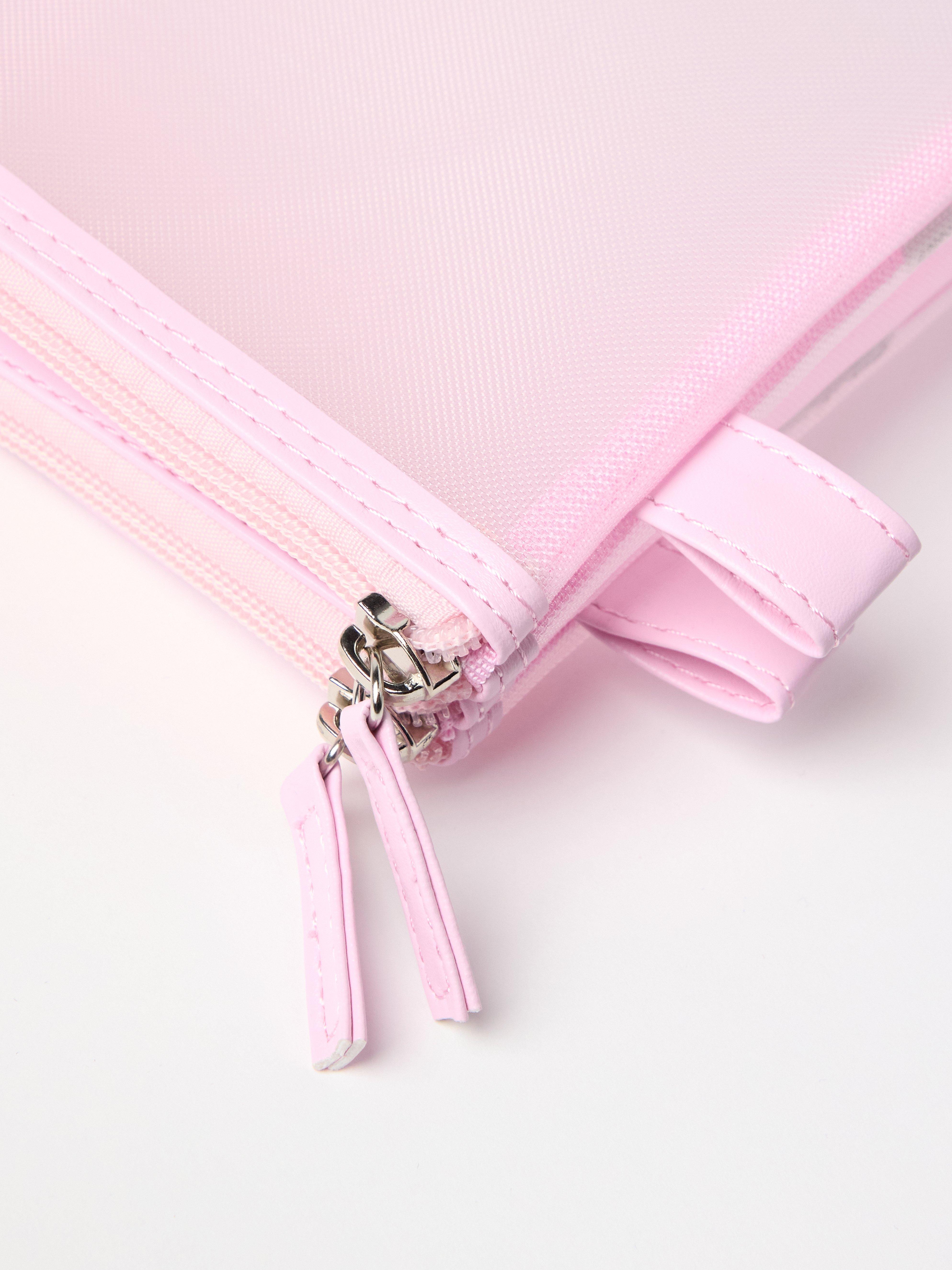 2-paket sminkväskor i mesh LT PINK