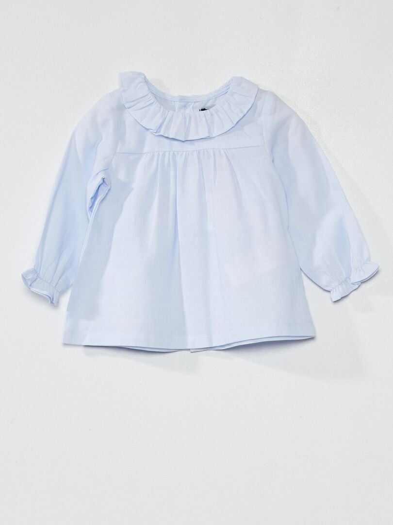 Blusa de voile de algodão - AZUL
