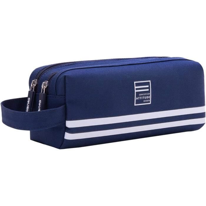School Pencil Case - Large Capacity - Double Compartment - Handle - Unisex
