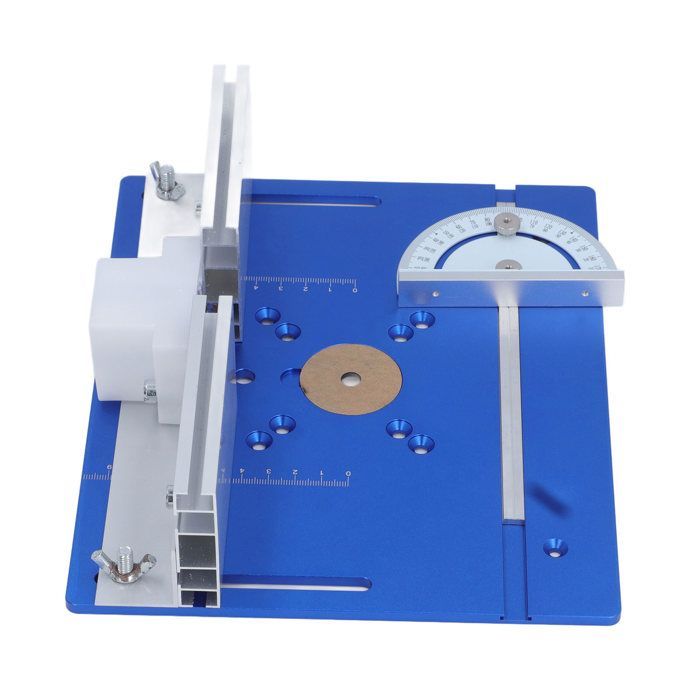 Shipenophy Piastra di inserto per banco fresa in alluminio Piastra di inserto per banco fresa fai da te Sega Blu