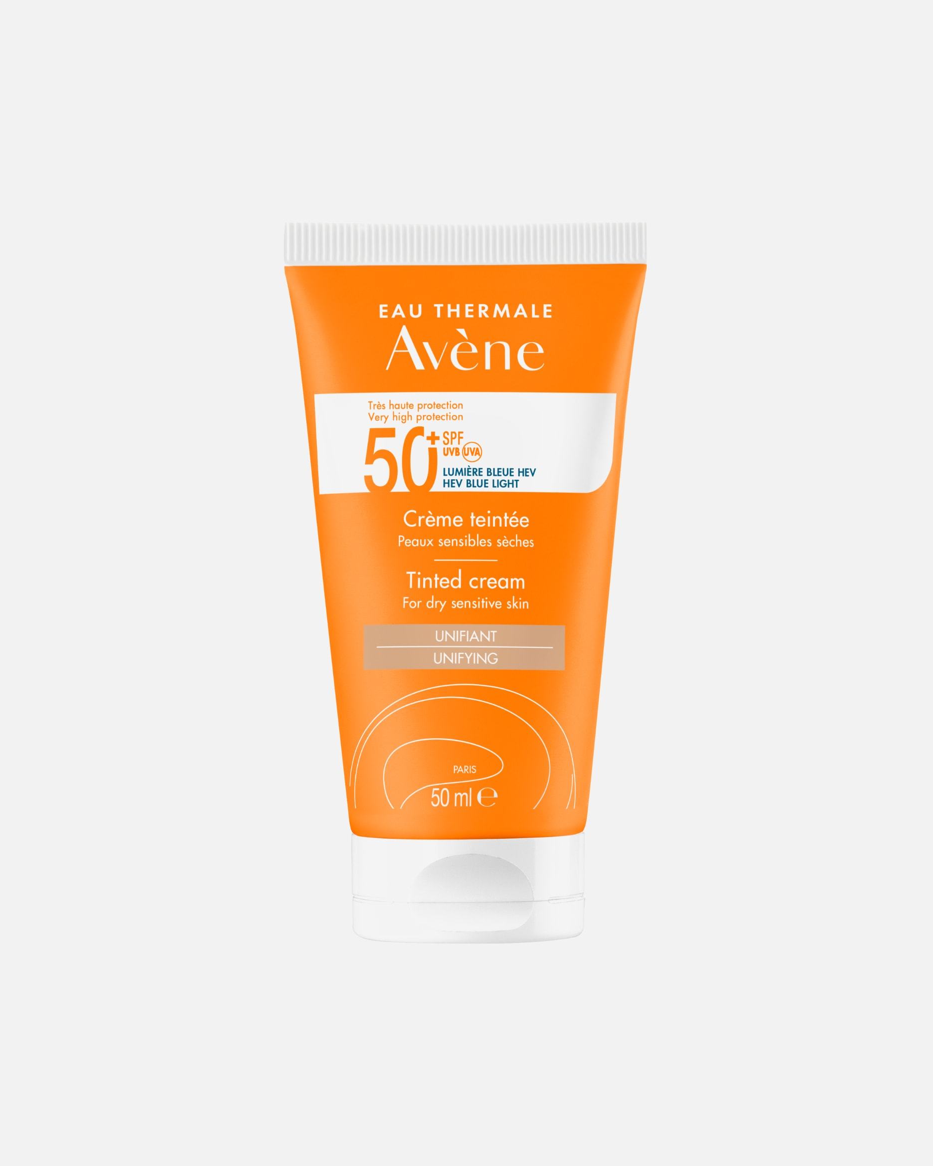 „Avène“ apsauginis kremas nuo saulės „Solaire“ su SPF50+ tonuotu kremu, 50 ml
