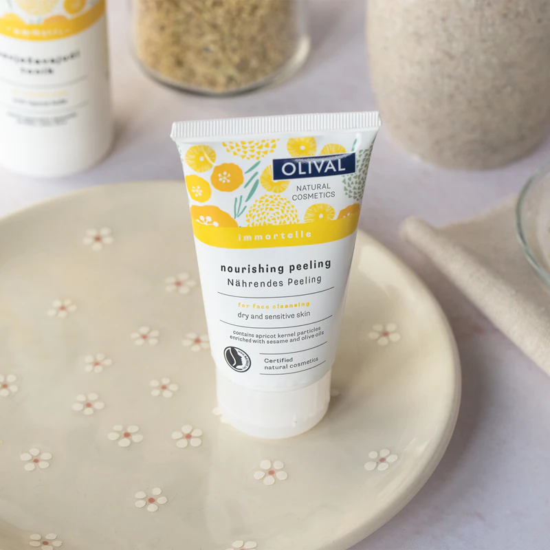 Olival Immortelle Nourishing Peeling, jemný peeling na obličej pro suchou a citlivou pleť.