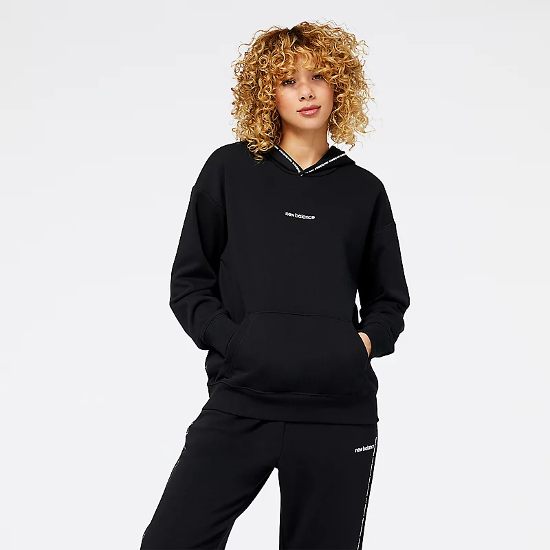 Dámská mikina s kapucí NB Essentials – ČERNÁ