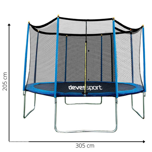 Kombi-Trampolin 305 cm Blau mit Netz
