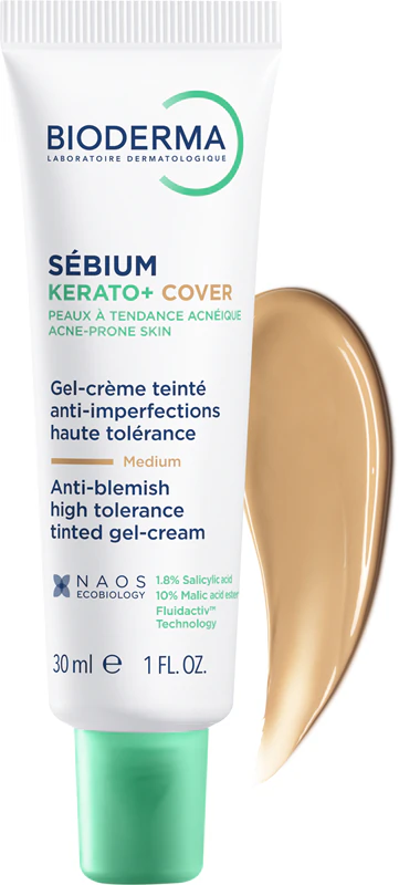 Bioderma Sébium Kerato+ Cover creme tonificante matificante para imperfeições da pele com tendência acneica