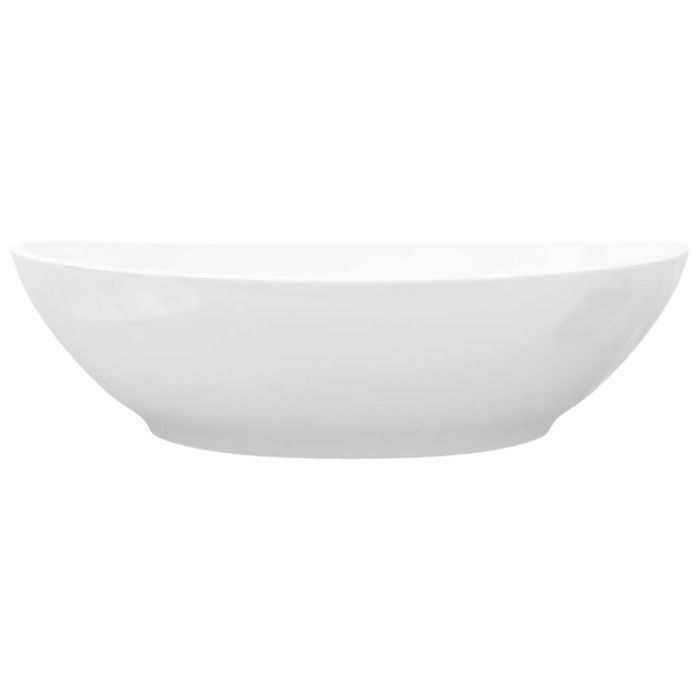 vidaXL Oval Ceramic Washbasin White Hand Basin Bathroom Sink 140674
