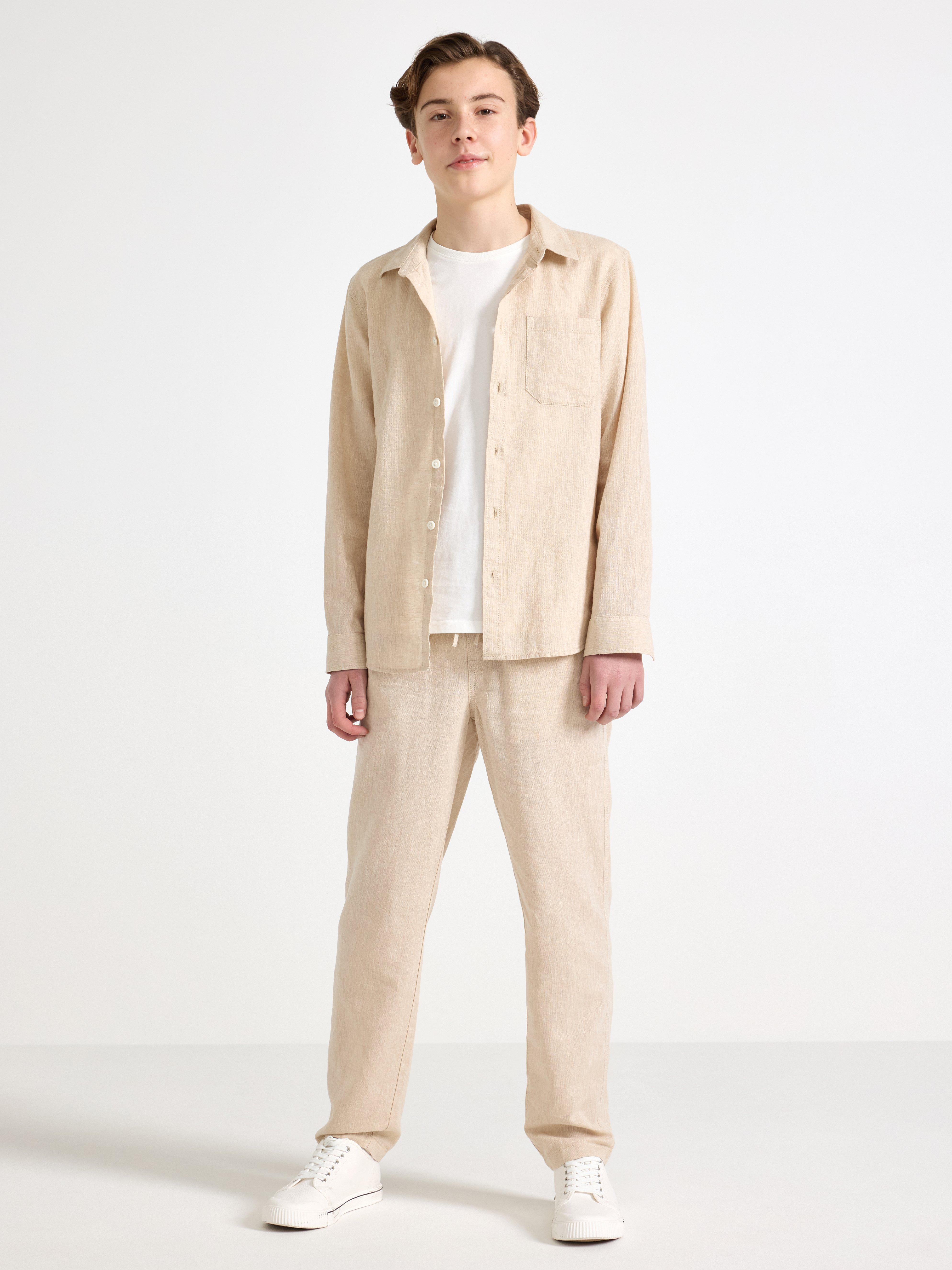 Skjorta i linneblandning Beige