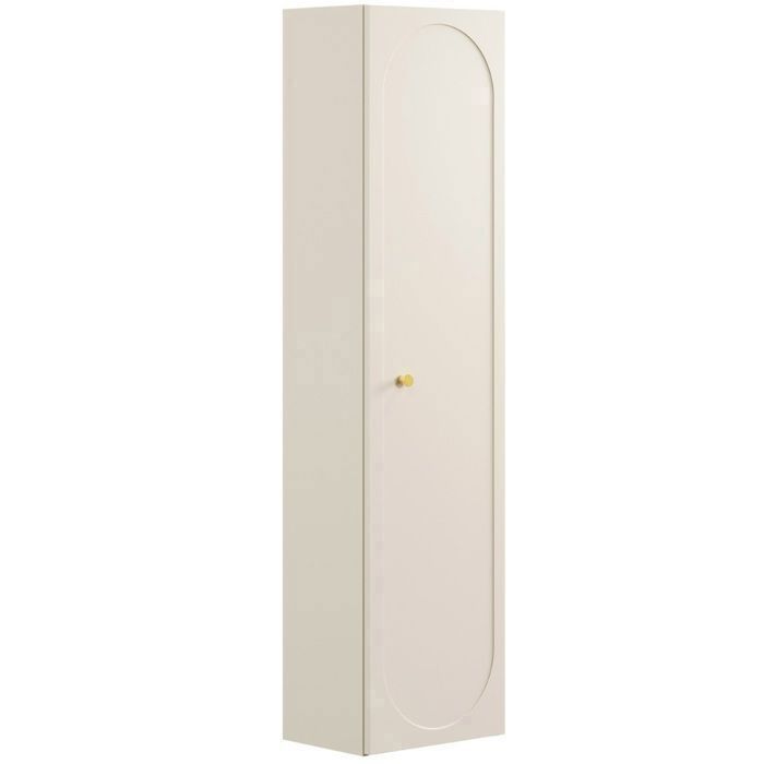 DONNA SAND Wandgemonteerd badkamermeubel met 60 cm breed werkblad en 35 x 140 cm hoge kast, beige