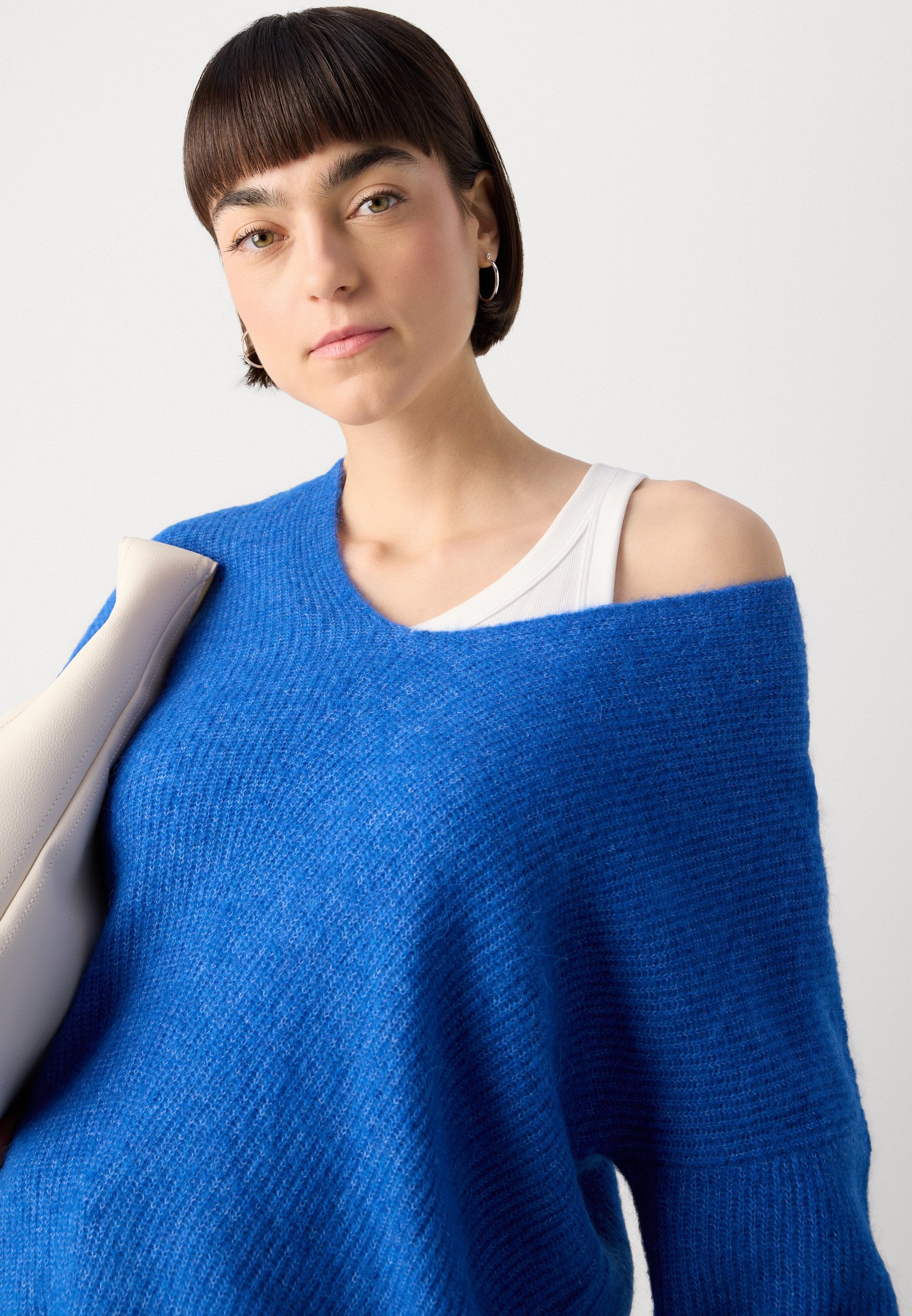 Mos Mosh THORA V-NECK - Jumper - blauw lolite
