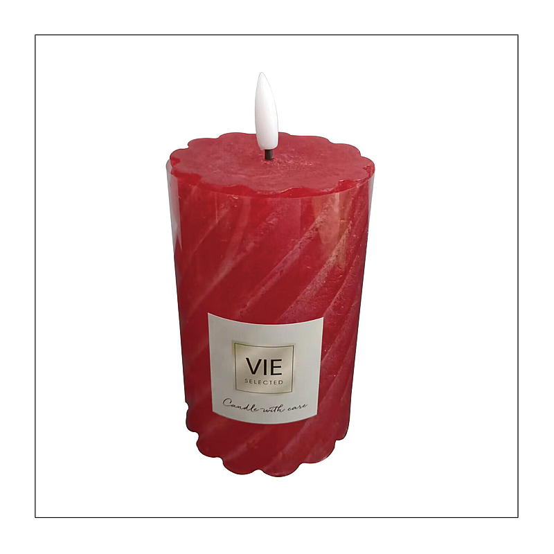 Lampe Cube Sélectionnée Vie 12 cm ø 7,6 cm LED avec minuterie et spirale rouge