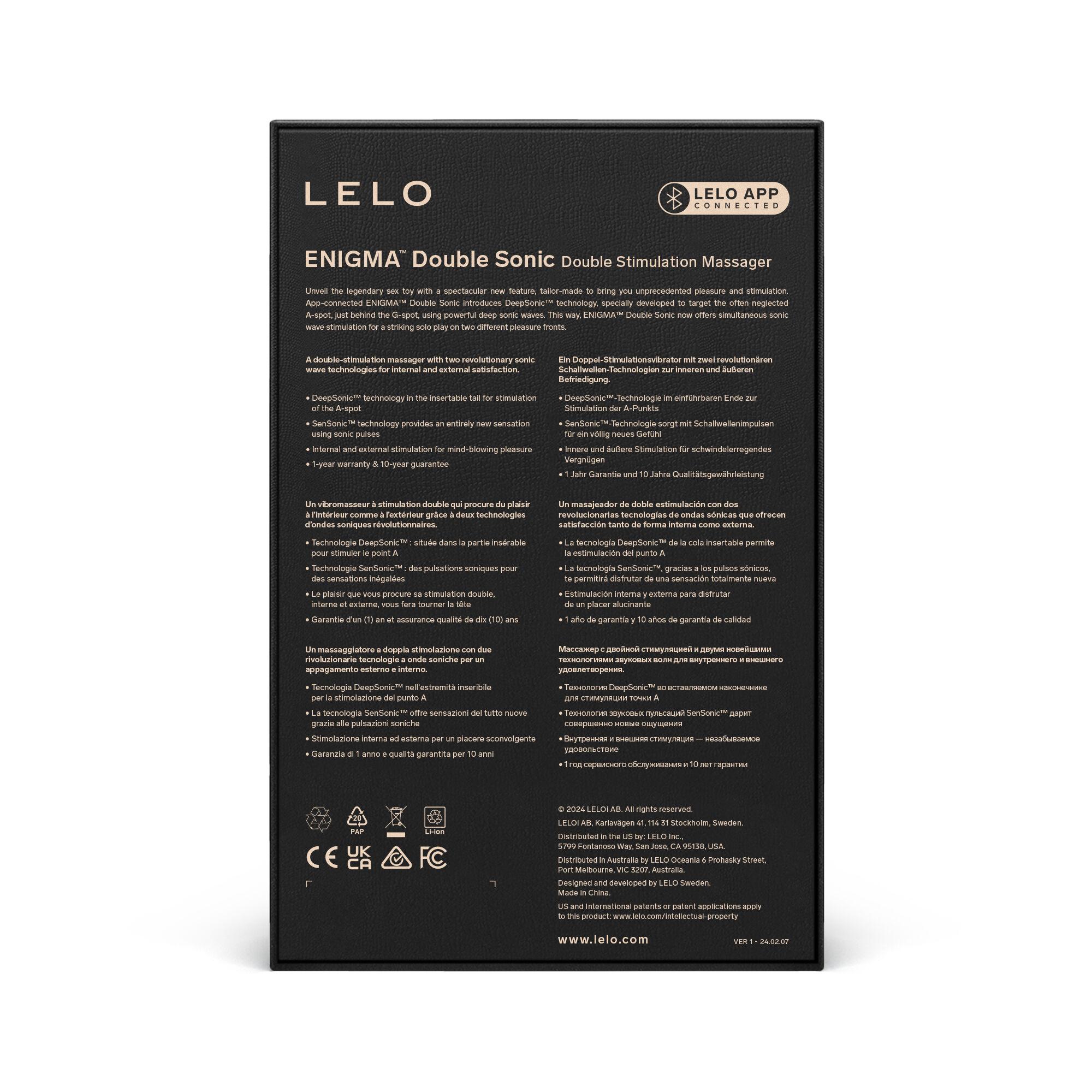Lelo Enigma Double Sonic Stormly Black