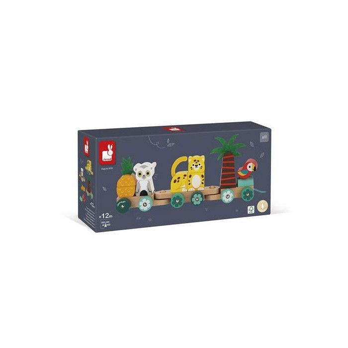 Tren tropical de madera Janod Tropik, juguete para arrastrar
