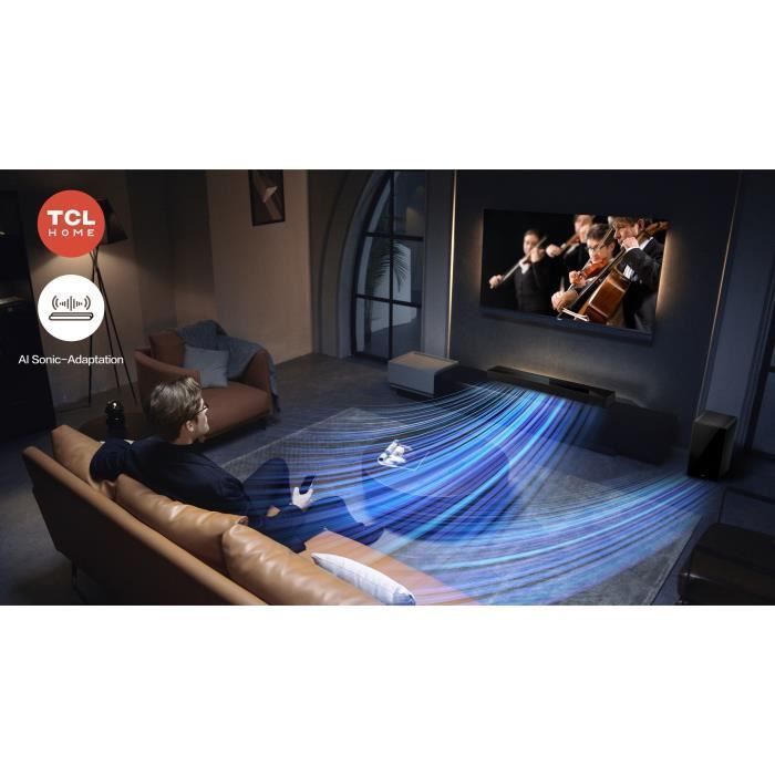 Soundbar - TCL - Q75HE - Ray-Danz Dolby Atmos 5.1.2ch - 620 W - Bluetooth - Draadloze subwoofer - Zwart