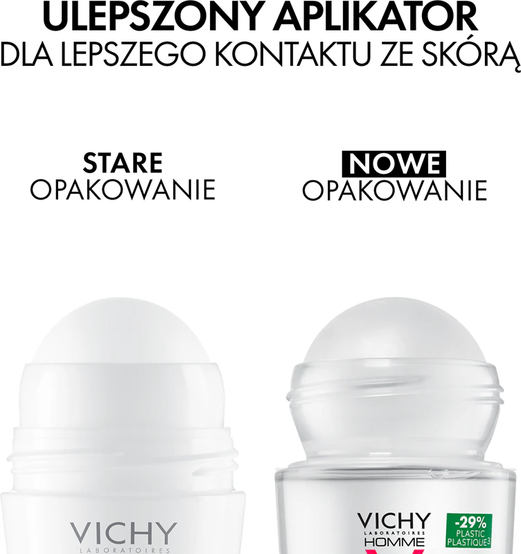 Desodorante antitranspirante Vichy Homme contra manchas brancas e amarelas por 48 horas.