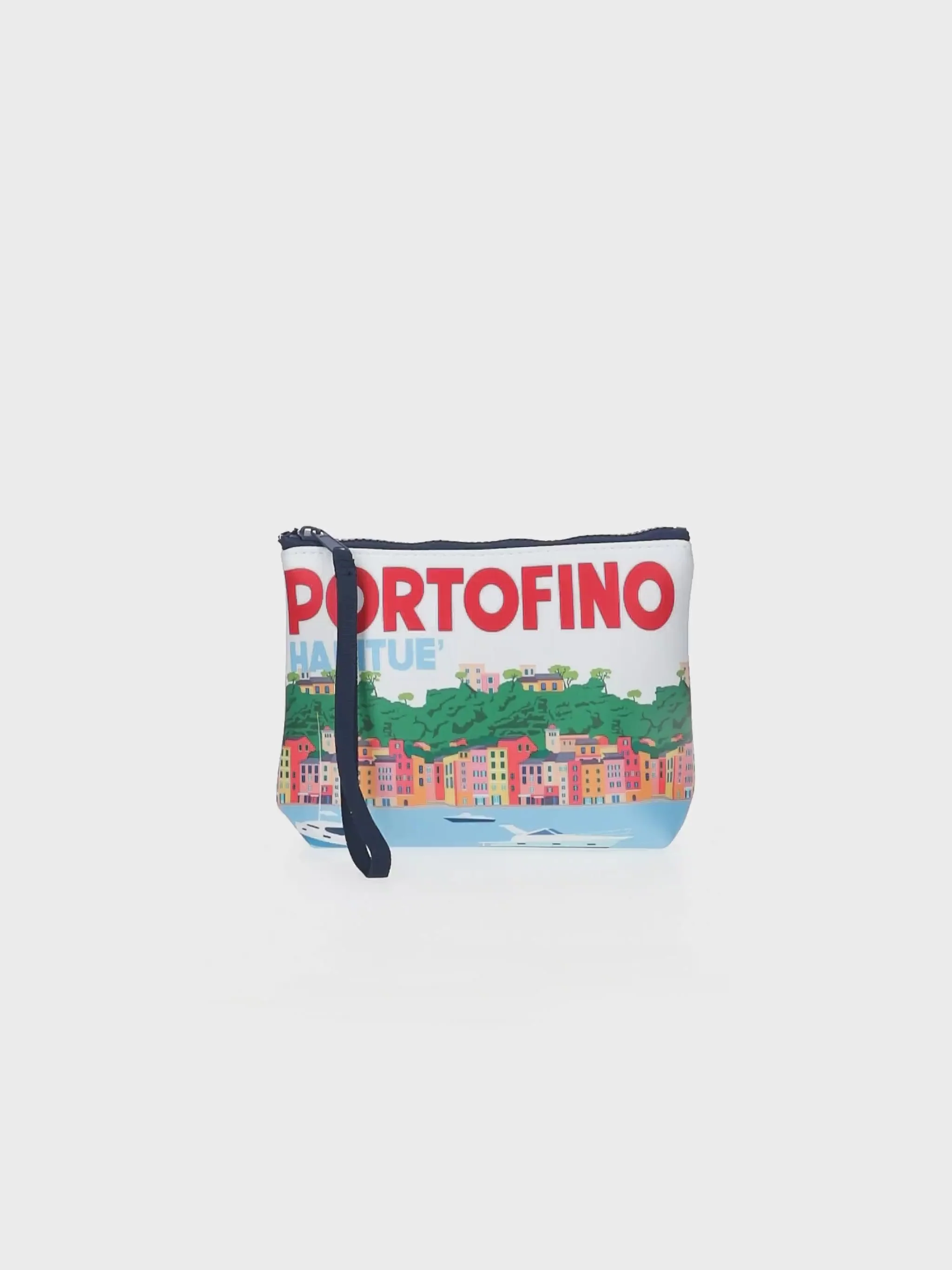 Aline scuba clutch tas met Portofino ansichtkaartprint