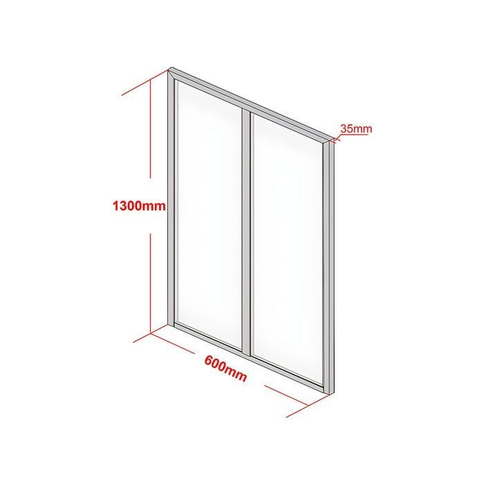 Techo de cristal de aluminio con recubrimiento en polvo, estilo taller - 60x130 cm - Blanco - BAYVIEW