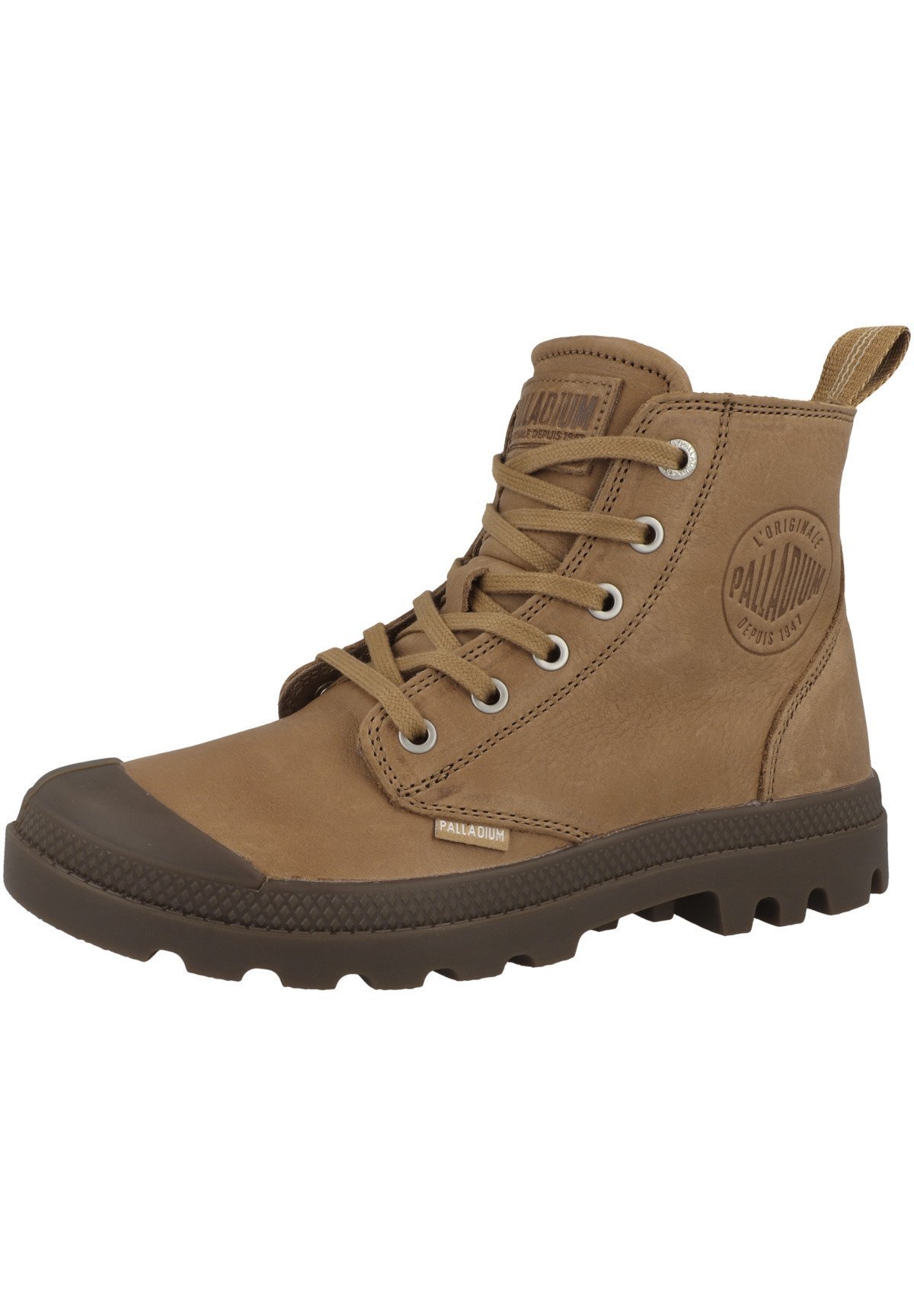Palladium PAMPA - Enkellaarsjes met vetersluiting - dear brown