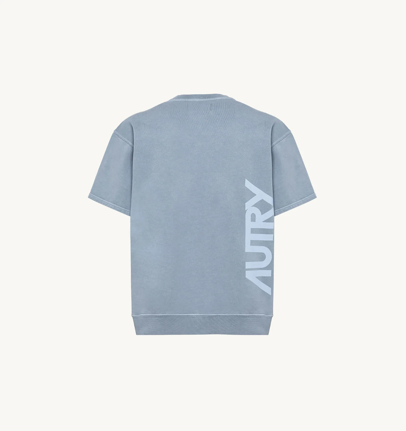 TRICOU CU MÂNECĂ SCURTĂ DIN JERSEY ALBASTRU DE BUMBAC