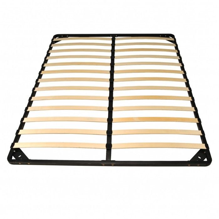 Base de cama metálica RENO 140x190 cm + 1 pata desmontable / Negra