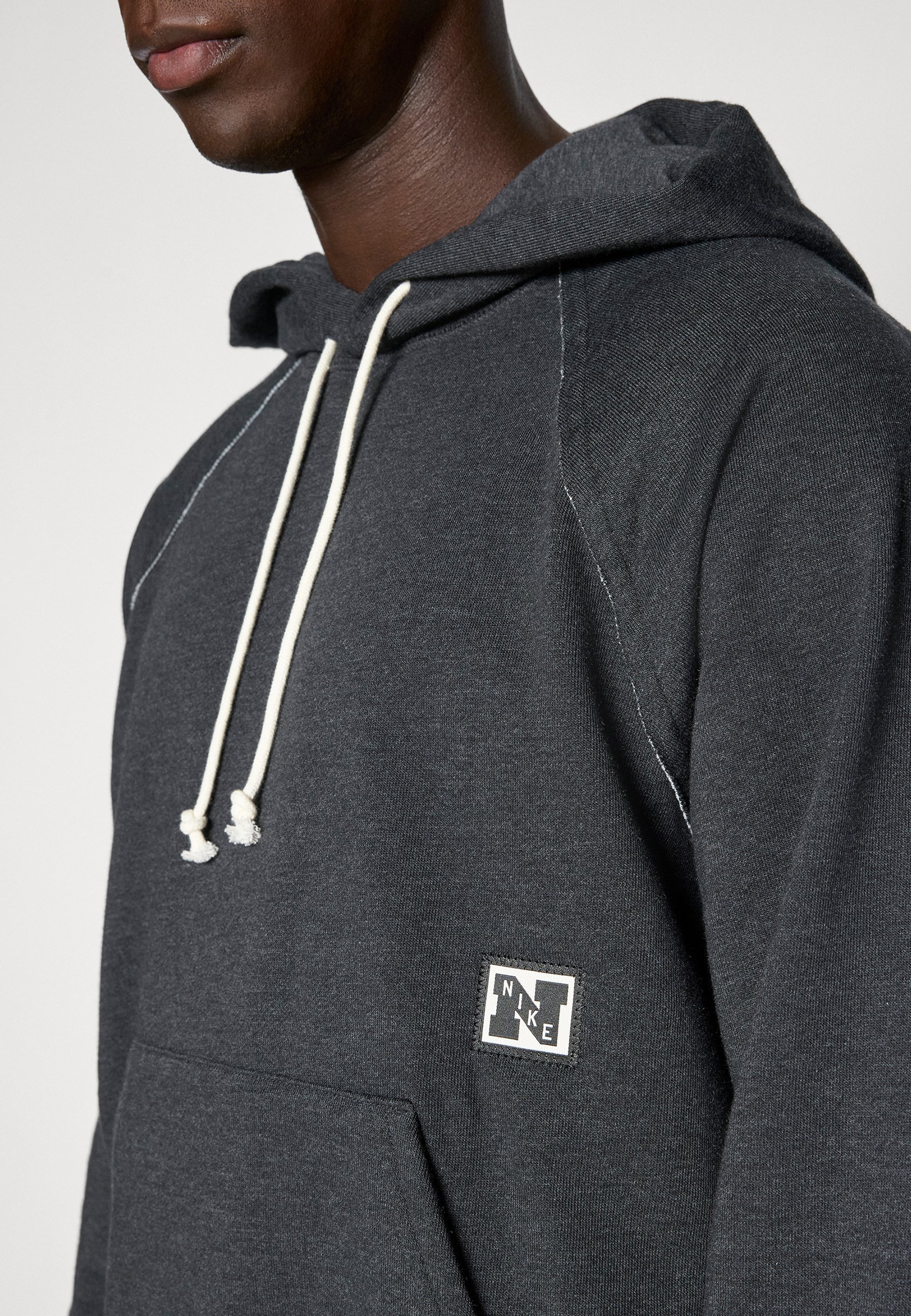 Nike Performance HERITAGE TOP - Hoodie - zwart/gemêleerd/licht ivoor
