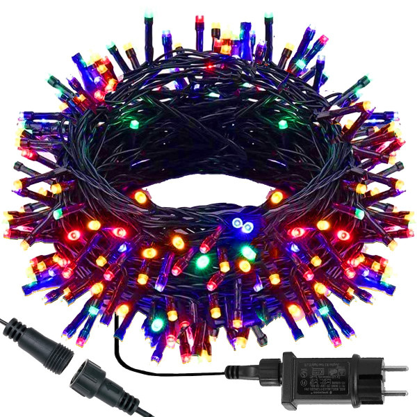 Lampki choinkowe 300 LED 15 m multikolor zewnętrzne