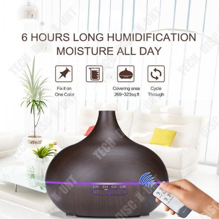 Diffuseur d'arôme - TD® - Grain de bois - 300ML - Humidificateur silencieux - Aromathérapie