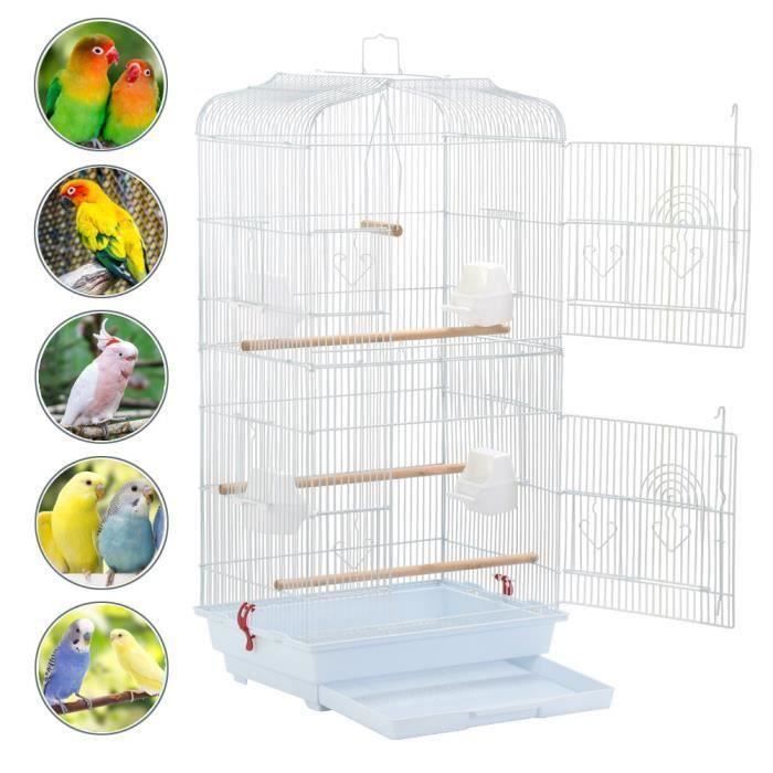 Grote volière voor kanaries, papegaaien, grasparkieten en andere vogels - Geschikt voor binnen en buiten - Metaal